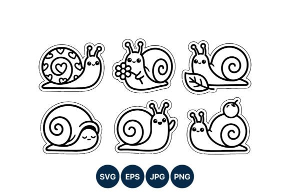 Download Cute Snail Line Art Vector - Snail Collection