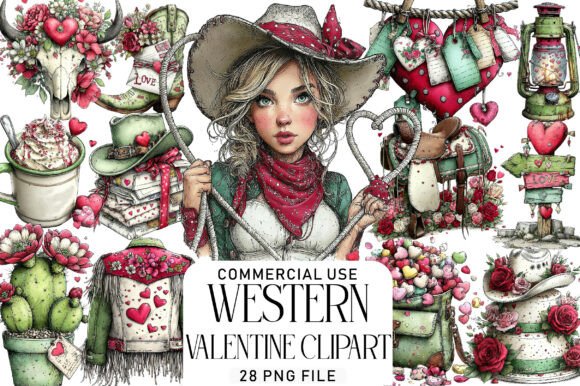 Download Western Valentine Clipart Bundle - Valentine Collection