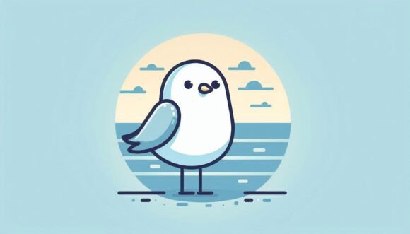 Download Minimalism Lone Seagull on a Calm Blue H - Premium Resources