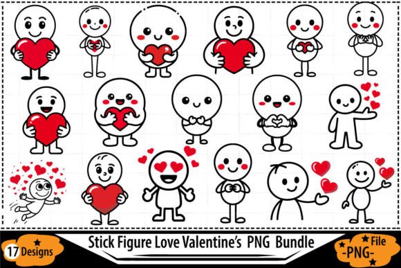 Download Stick Figure Love Valentine’s PNG Bundle - Valentine Collection