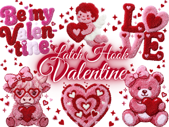 Download Latch Hook Yarn Valentine Png Bundle - Valentine Collection