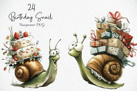 Download Birthday Snail Clipart Bundle - Snail Collection