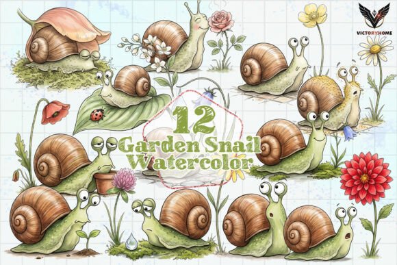 Download Garden Snail Watercolor PNG - Snail Collection