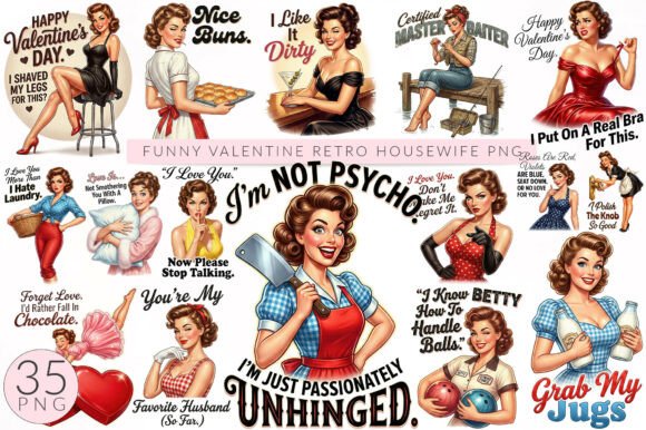 Download Huge Valentine Sarcastic Retro Housewife - Premium Resources