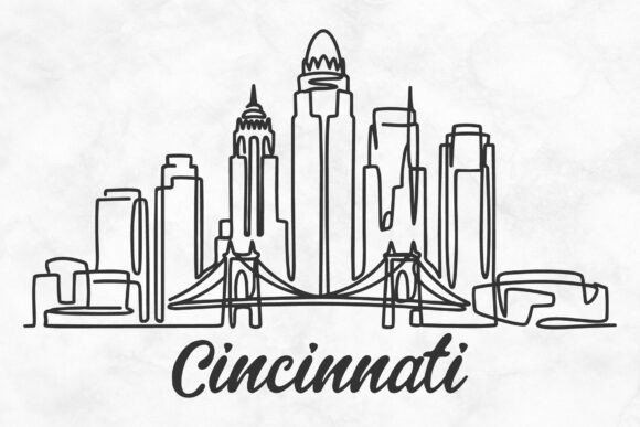 Download Cincinnati Skyline Minimalism Drawing - Minimalism Collection