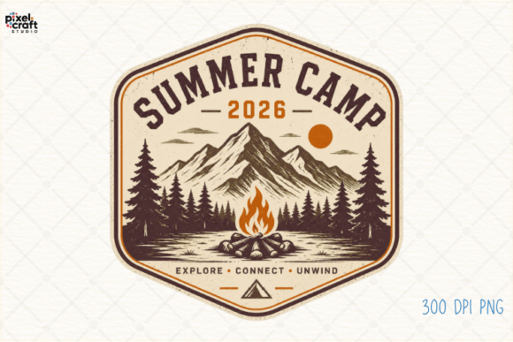 Download Summer Camp 2026 Vintage Campfire PNG - Camp Collection