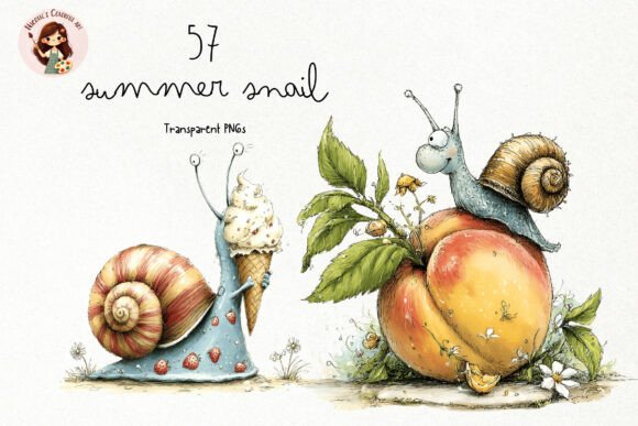 Download Cute Summer Snail PNG Clipart - Premium Bundle