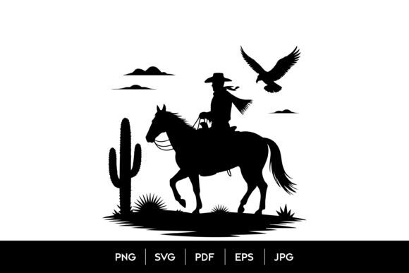 Download Cowboy Horse Desert SVG - Premium Resources
