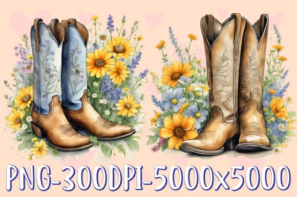 Download Cowboy Boots Clipart Bundle - Cowboy boots clipart Collection