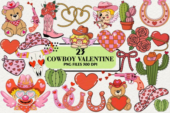 Download Kawaii Cowboy Western Valentine Clipart - Valentine Collection