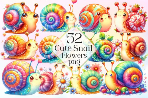 Download Cute Snail Sublimation Clipart - Snail Collection