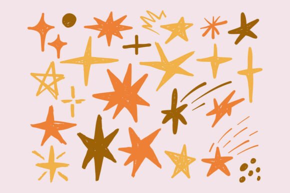 Download Hand Drawn Star Sparkle Doodle Bundle - Hand drawn Collection
