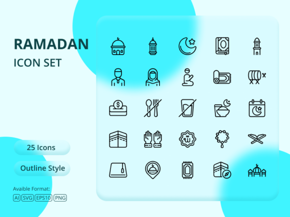 Download Ramadan Icon Set with Outline Style - Icon Collection