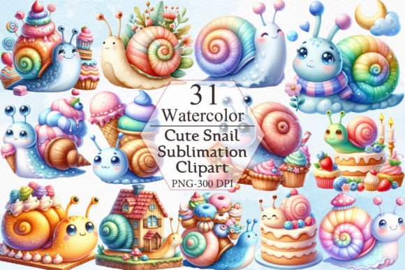 Download Cute Snail Sublimation Clipart - Snail Collection