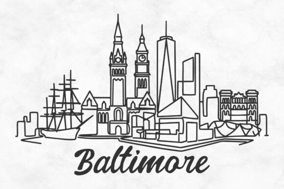 Download Baltimore Skyline Minimalism Drawing - Minimalism Collection