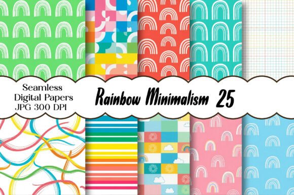 Download Rainbow Minimalism - Seamless Patterns - Minimalism Collection