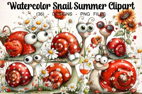 Download Watercolor Snail Summer Clipart - Snail Collection
