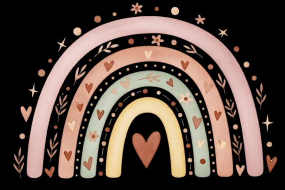 Download Boho Rainbow Valentine's Day PNG Clipart - Valentine Collection