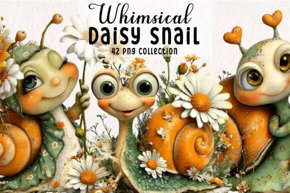 Download Whimsical Daisy Snail Clipart - Snail Collection