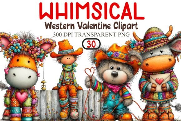Download Whimsical Western Valentine Clipart - Valentine Collection