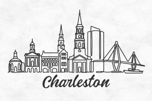 Download Charleston Skyline Minimalism Drawing - Minimalism Collection