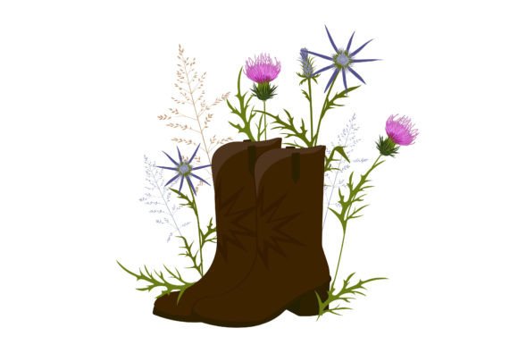 Download Flower Thistle Cowboy Boots Clipart - Premium Resources