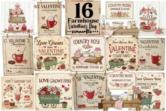 Download Farmhouse Valentine's Day PNG Bundle - Valentine Collection