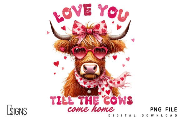 Download Western Valentine's Day Png Highland Cow - Valentine Collection