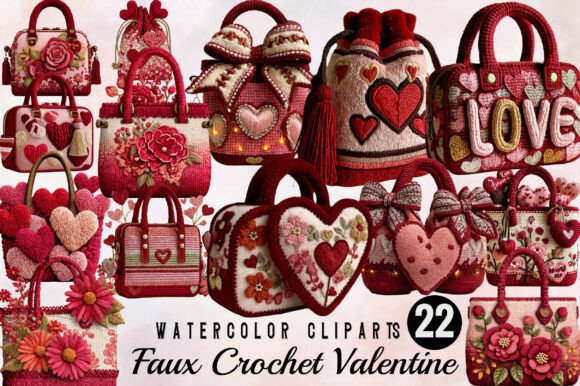 Download Faux Crochet Valentine Png Bundle - Valentine Collection