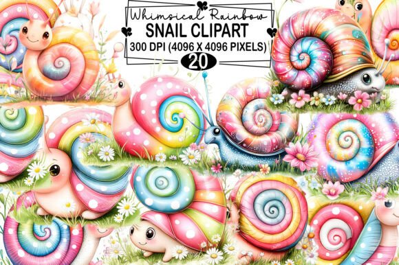 Download Whimsical Rainbow Snail Clipart Png - Snail Collection