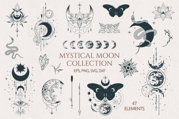 Download Hand Drawn Mystical Moon Collection - Premium Bundle