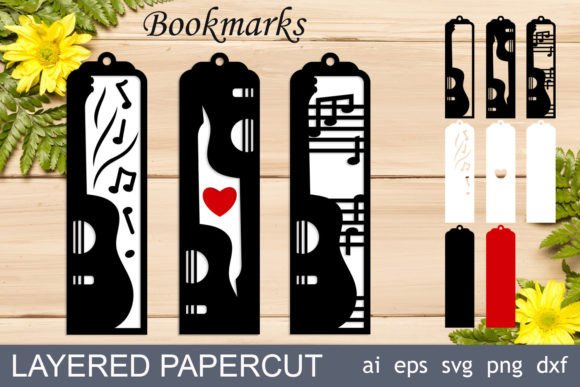 Download Guitar Layered Bookmarks, Music Svg - Guitar Collection