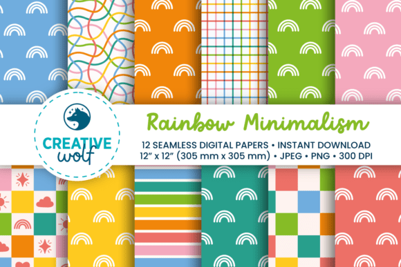 Download Rainbow Minimalism - Seamless Patterns - Minimalism Collection