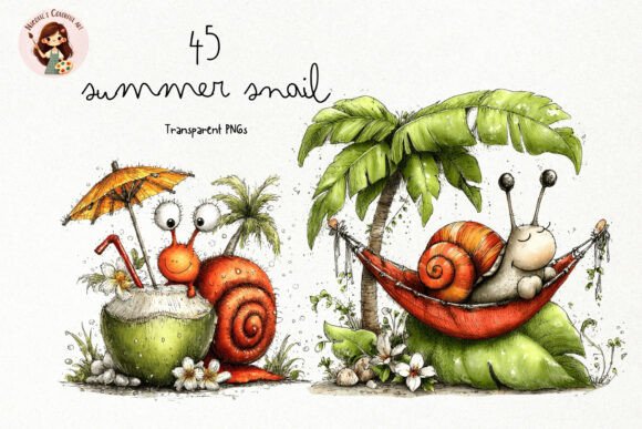 Download Quirky Summer Snail PNG Clipart - Snail Collection