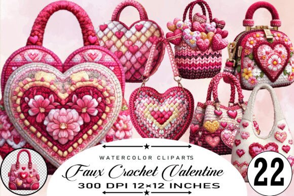 Download Faux Crochet Valentine Png Bundle - Valentine Collection